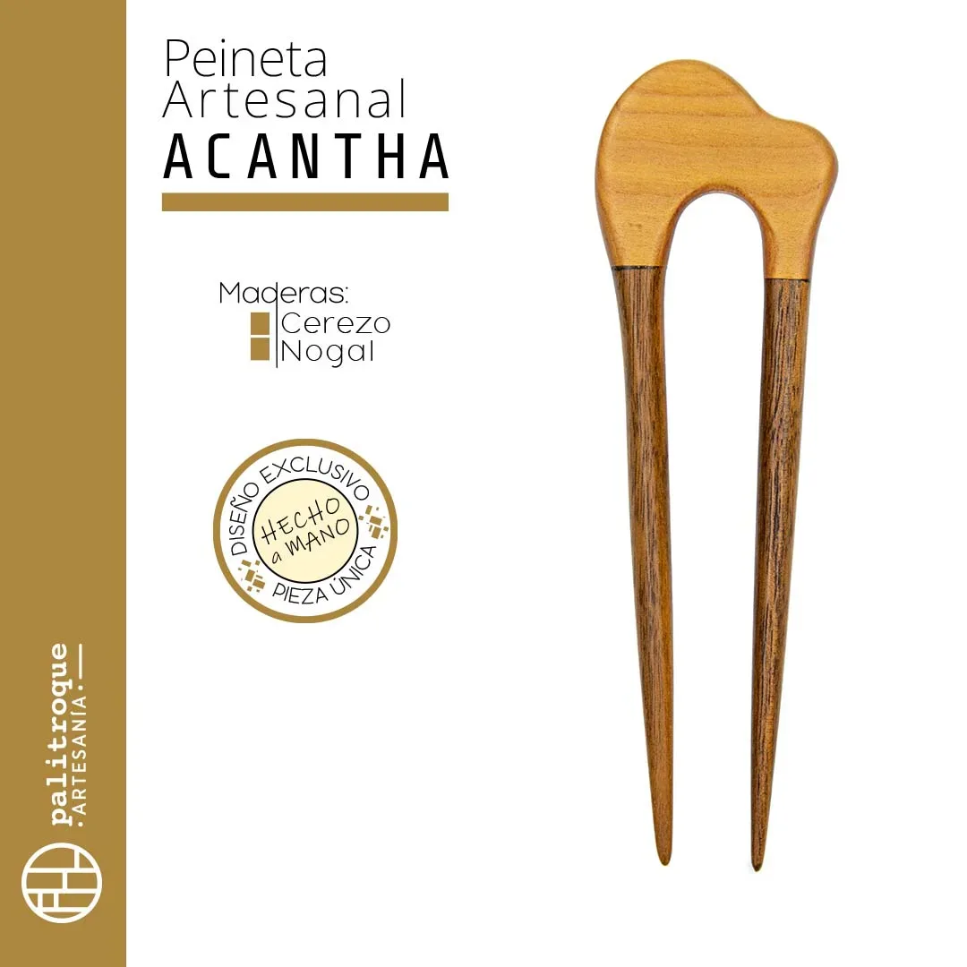 Peineta artesanal Acantha - Palitroque Artesanía - Presentación