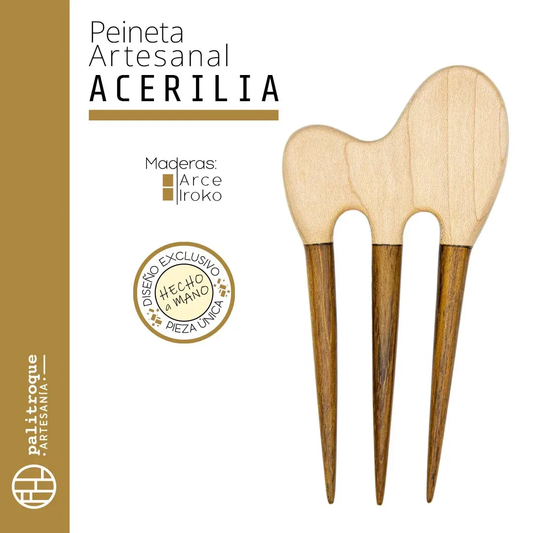 Peineta artesanal ACERILIA - Palitroque Artesanía - Presentación