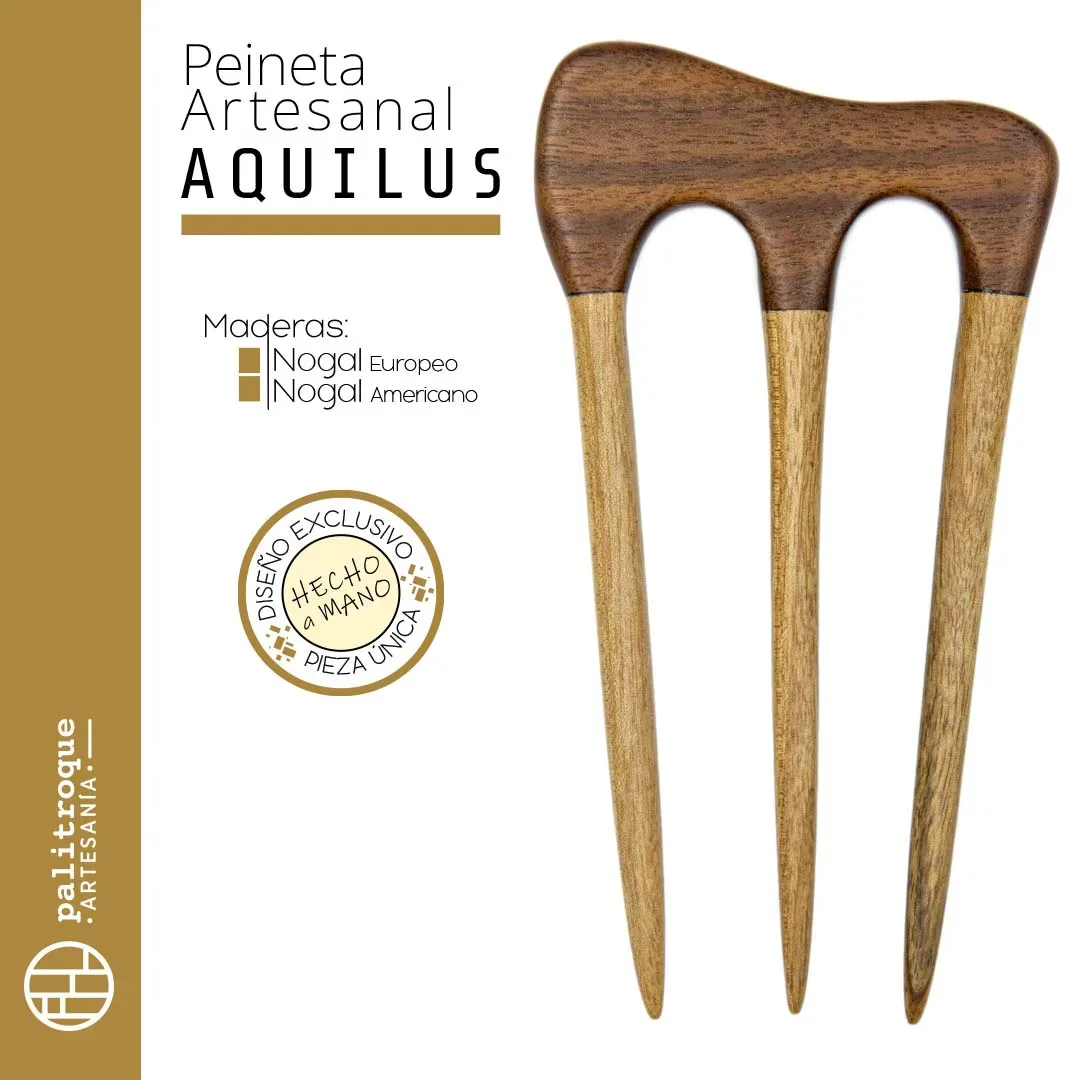 Peineta artesanal Aquilus - Palitroque Artesanía - Presentación