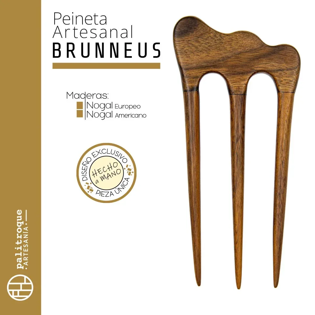 Peineta artesanal Brunneus - Palitroque Artesanía - Presentación