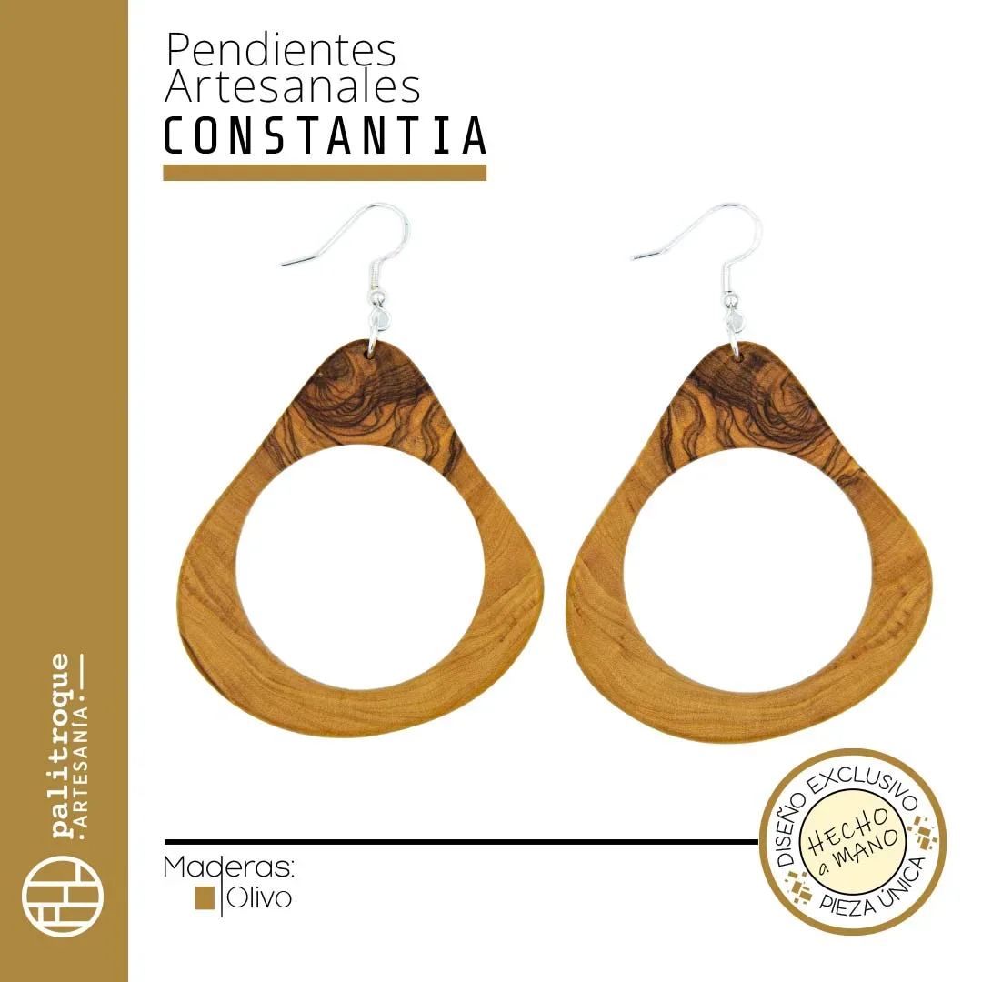 Pendientes artesanales CONSTANTIA - Palitroque Artesanía - Presentación