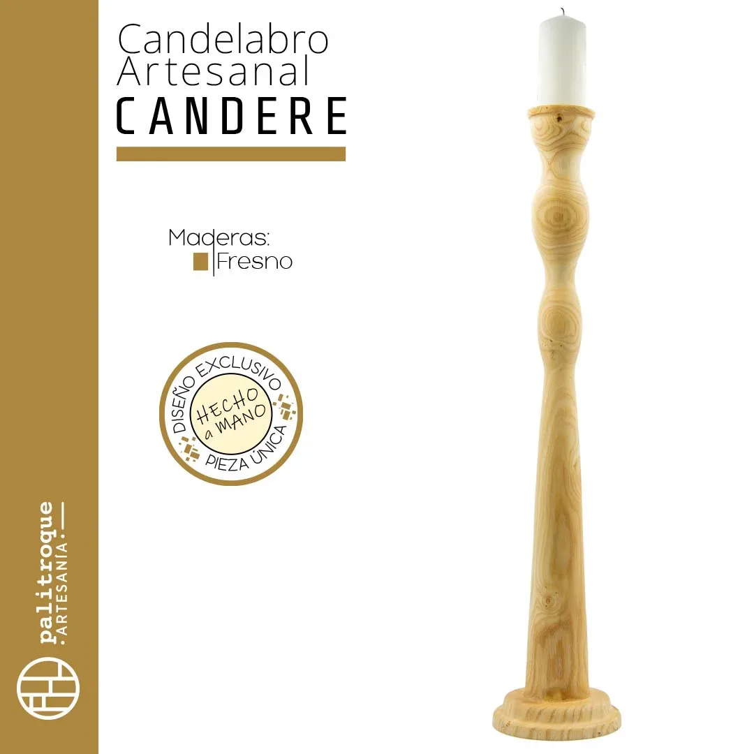Candelabro Artesanal Candere - Palitroque Artesanía - Presentación