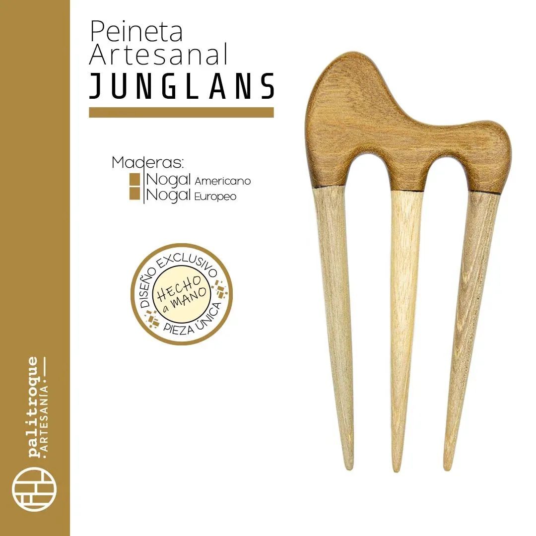 Peineta artesanal JUNGLANS - Palitroque Artesanía - Presentación
