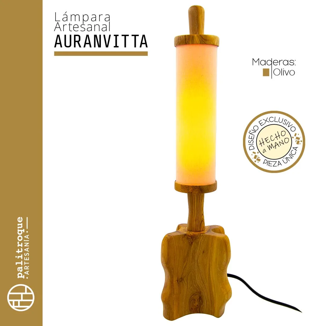 Lámpara Artesanal Auranvitta - Palitroque Artesanía - Presentación