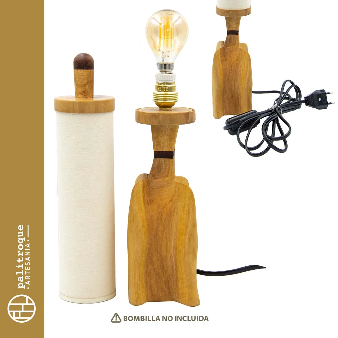 Lámpara Artesanal CAOLIBA - Palitroque Artesanía - Bombilla