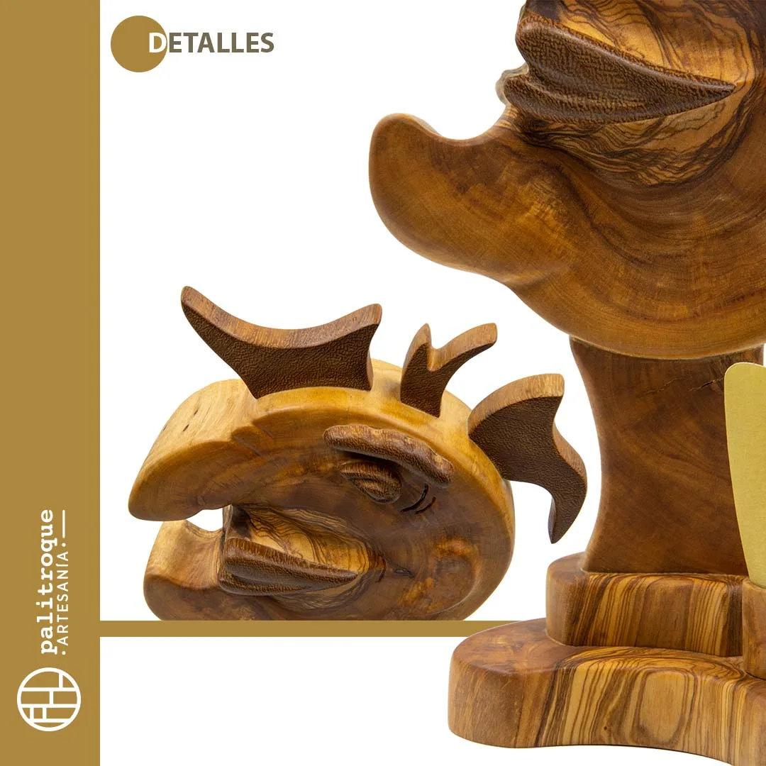 Lámpara Artesanal Cuervo Blanco - Palitroque Artesanía - Lámpara Escultural - Iluminación - Detalles