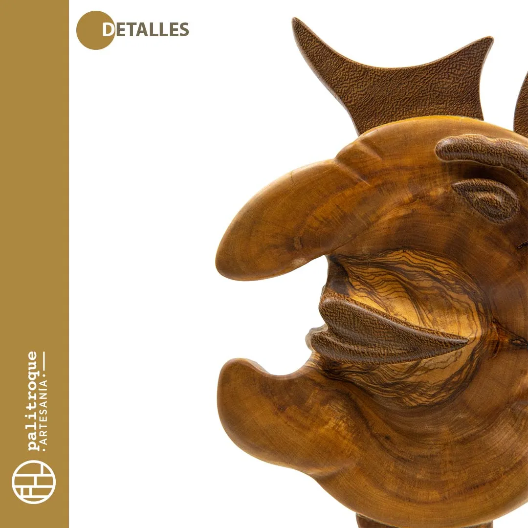 Lámpara Artesanal Cuervo Blanco - Palitroque Artesanía - Lámpara Escultural - Iluminación - Detalles