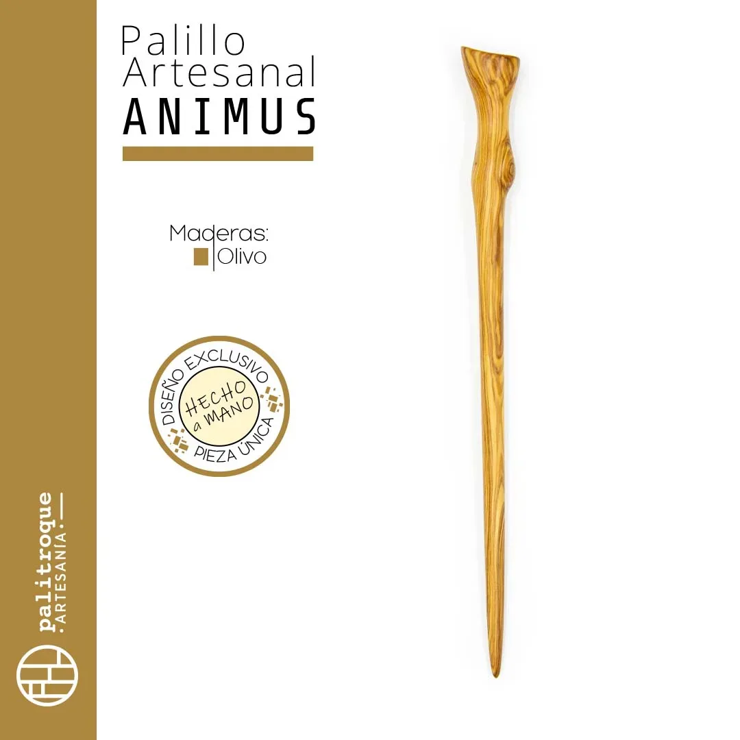 Palillo artesanal Animus - Palitroque Artesanía - Complemento Cabello - Presentación