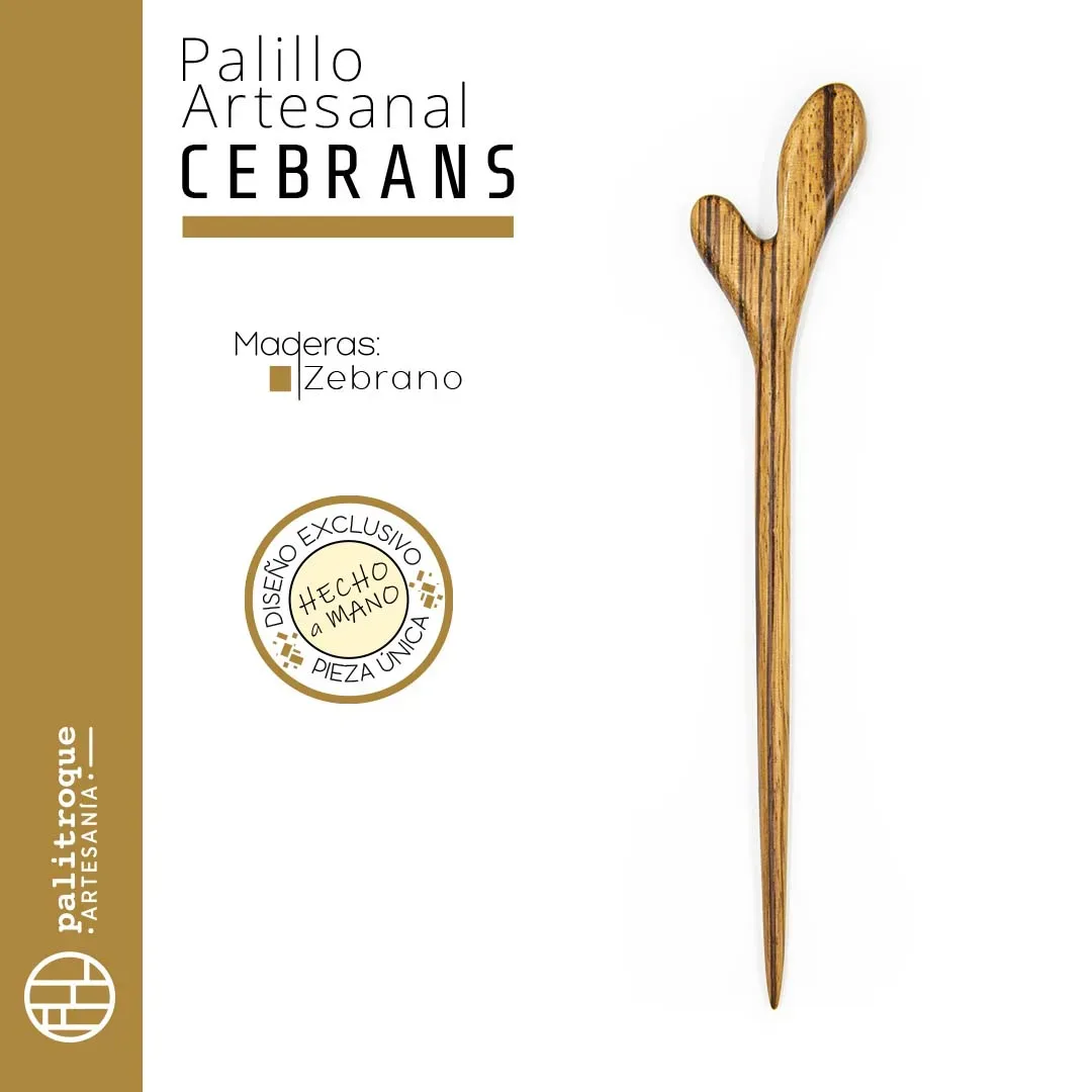 Palillo artesanal Cebrans - Palitroque Artesanía - Complemento Cabello - Presentación