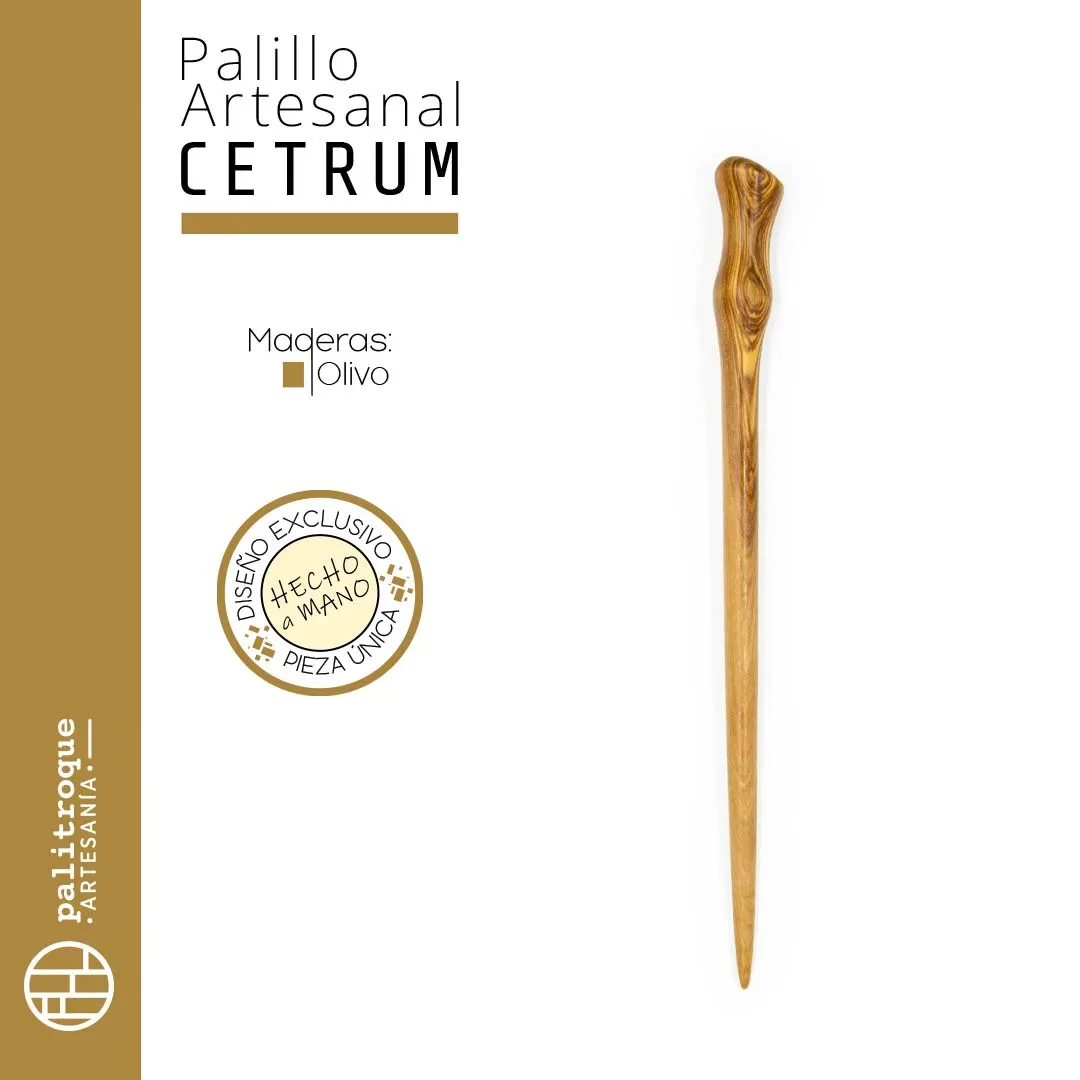 Palillo artesanal Cetrum - Palitroque Artesanía - Complemento Cabello - Presentación