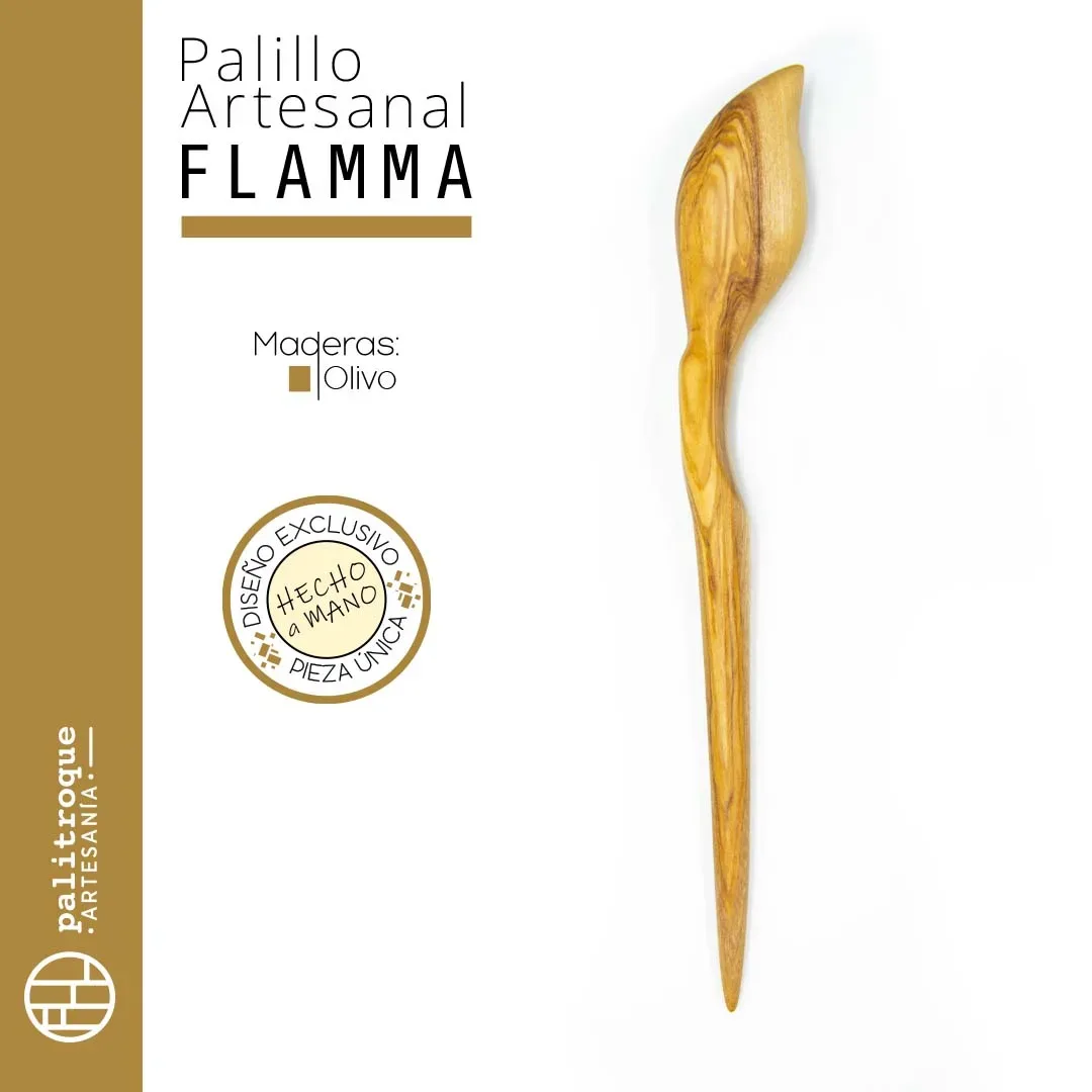 Palillo artesanal Flamma - Palitroque Artesanía - Complemento Cabello - Presentación
