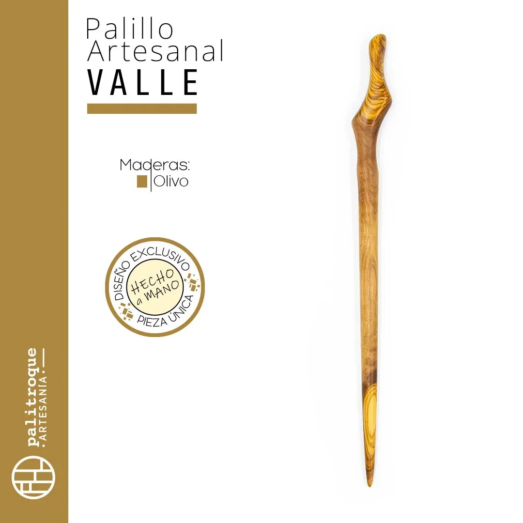 Palillo artesanal Valle - Palitroque Artesanía - Complemento Cabello - Presentación