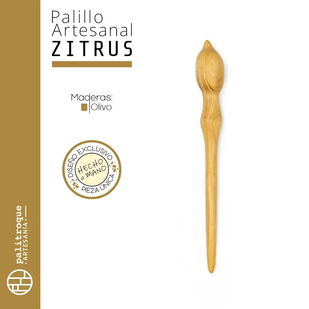 Palillo artesanal Zitrus - Palitroque Artesanía - Complemento Cabello - Presentación