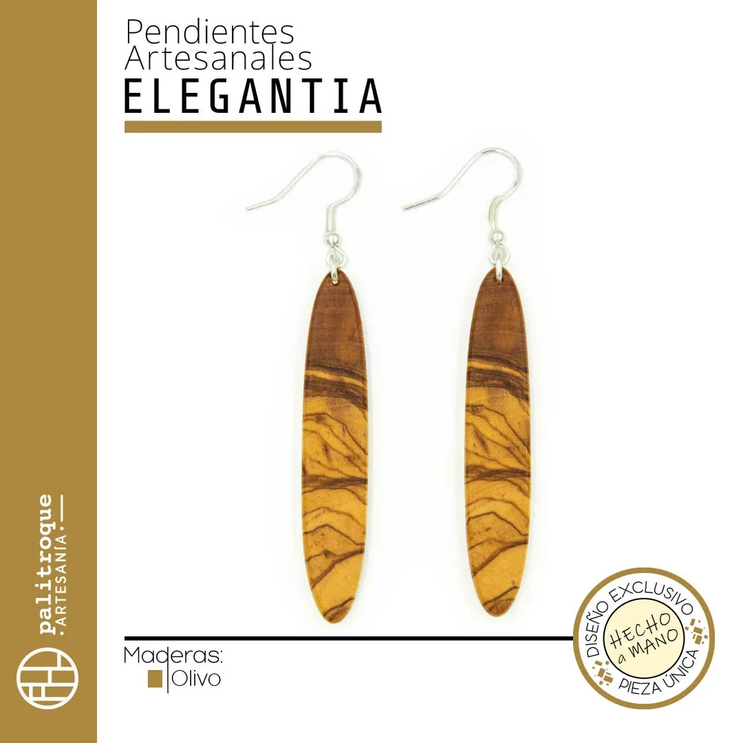 Pendientes Artesanales Elegantia - Palitroque Artesanía - Complementos Moda - Presentación