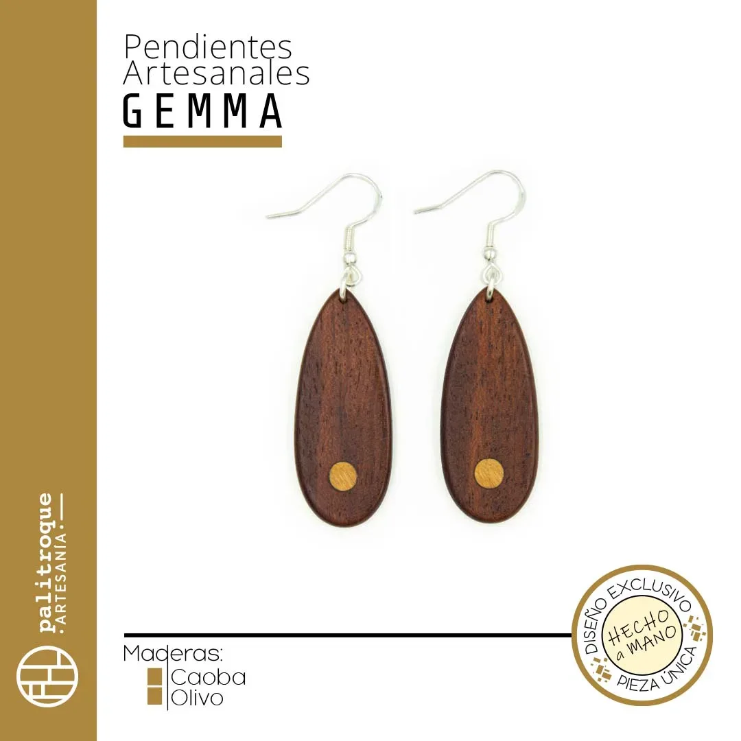 Pendientes Artesanales Gemma - Palitroque Artesanía - Complementos Moda - Presentación