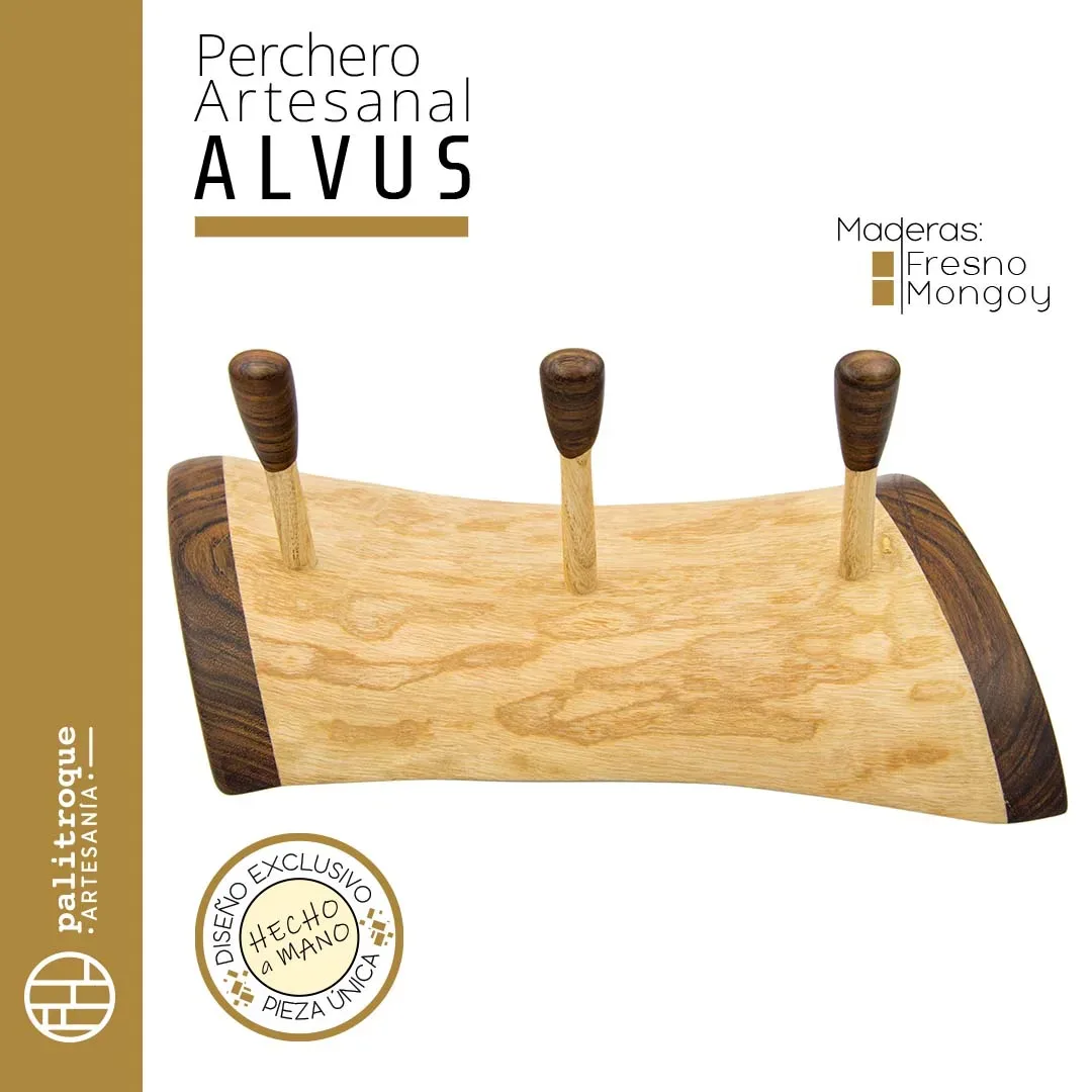 Perchero artesanal Alvus - Palitroque Artesanía - Presentación