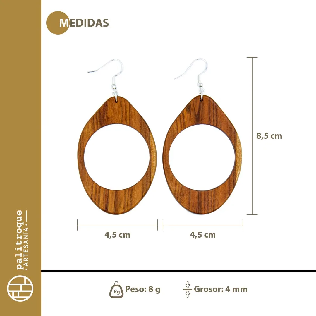 Pendientes artesanales Schema - Palitroque Artesanía - Medidas