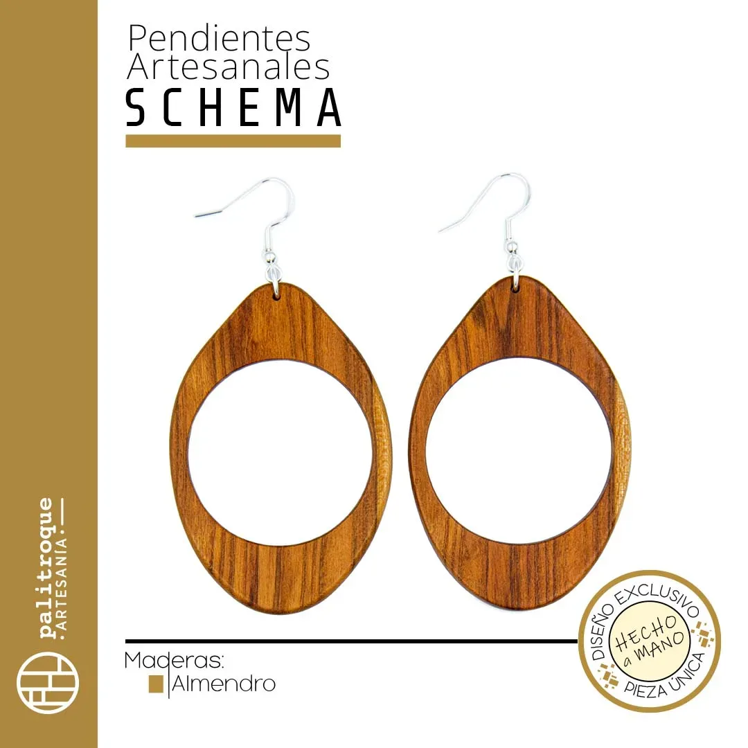 Pendientes artesanales Schema - Palitroque Artesanía - Presentación