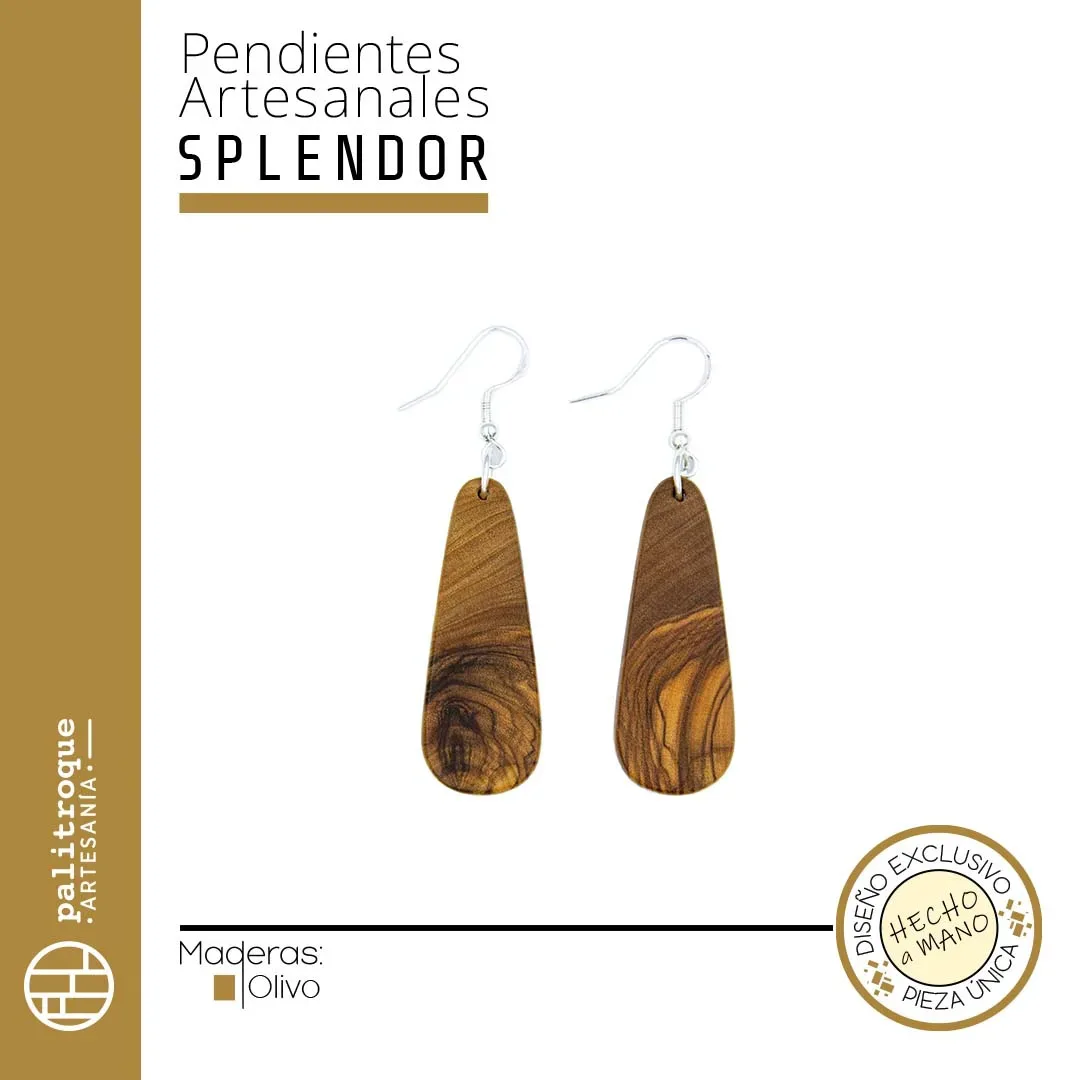 Pendientes artesanales Splendor - Palitroque Artesanía - Presentación