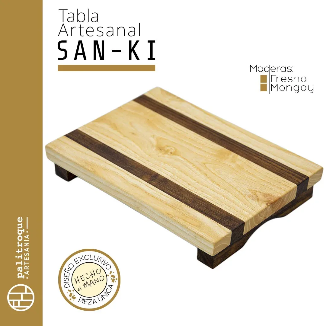 Tabla artesanal de presentación San-Ki - Palitroque Artesanía - Presentación