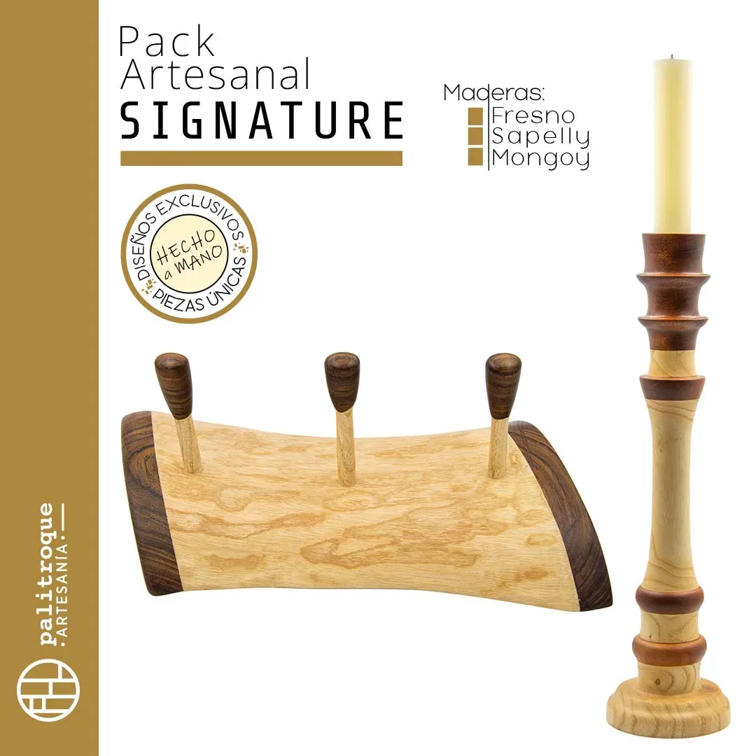 Pack de accesorios para el hogar artesanales Signature - Palitroque Artesanía