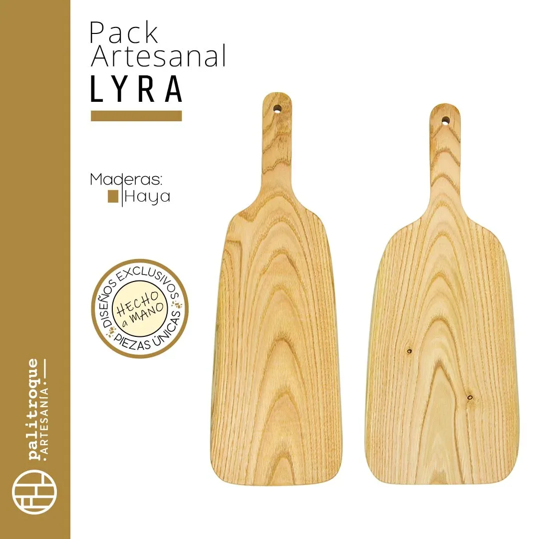 Pack de tablas de cortar artesanales Lyra - Palitroque Artesanía