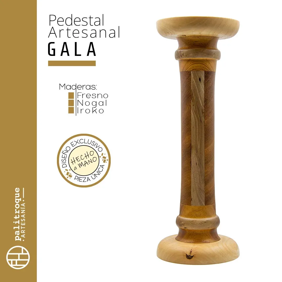 Pedestal Artesanal Gala - Palitroque Artesanía - Presentación