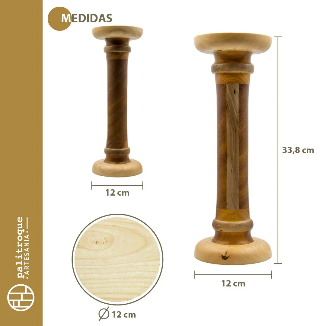 Pedestal Artesanal Gala - Palitroque Artesanía - Medidas