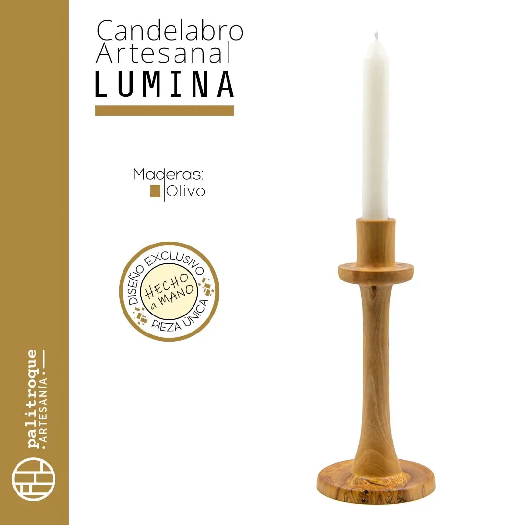 Candelabro Artesanal Lumina - Palitroque Artesanía - Presentación