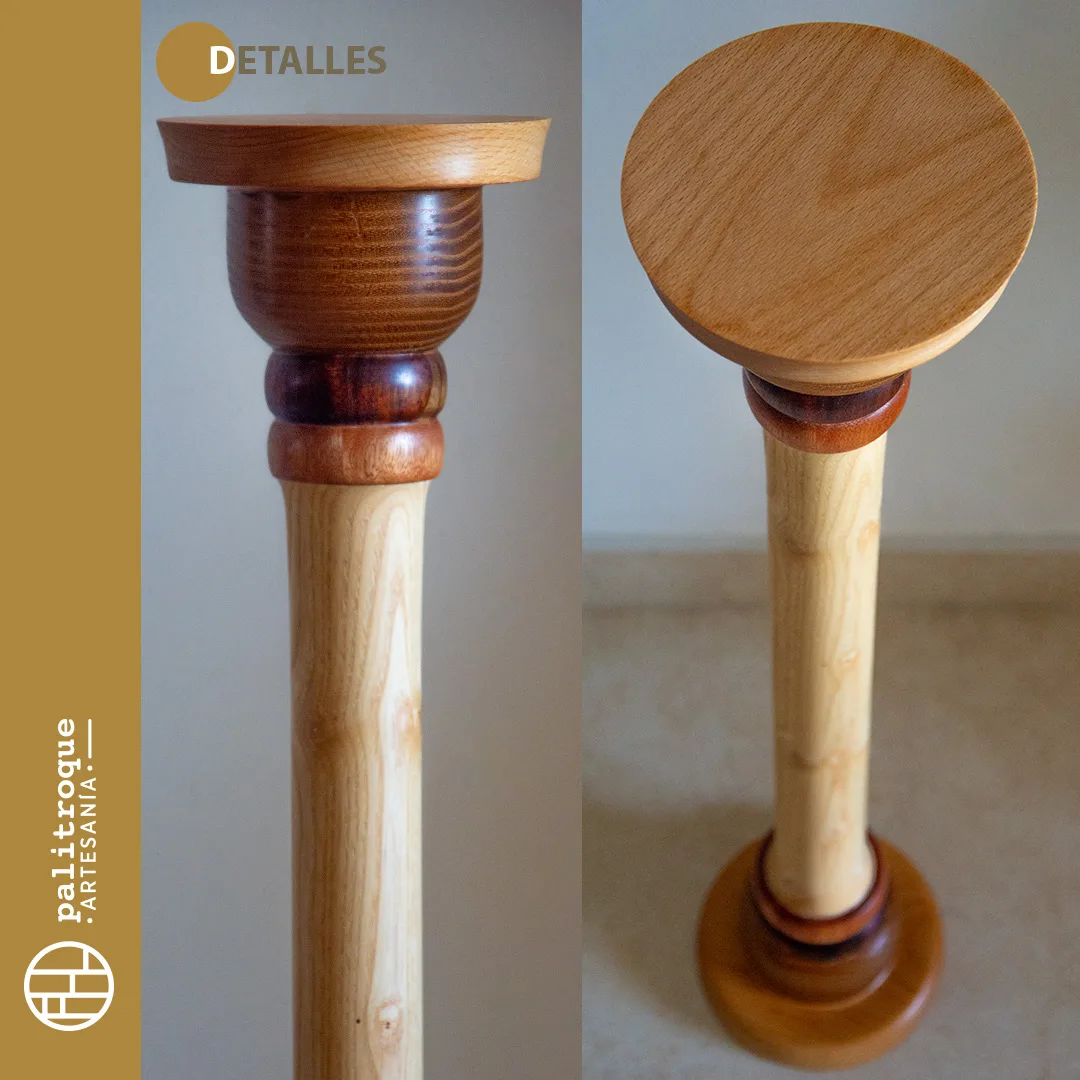 Totem - Pedestal Artesanal Tótem - Palitroque Artesanía - Detalles