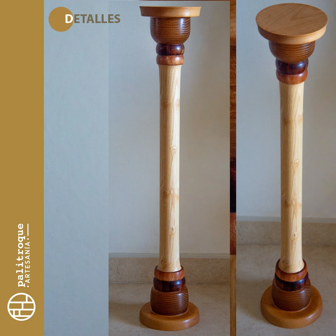 Totem - Pedestal Artesanal Tótem - Palitroque Artesanía - Detalles