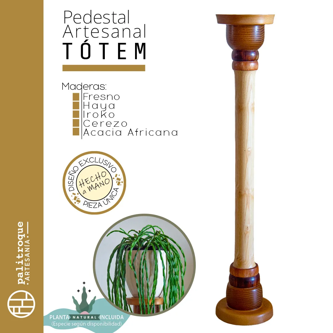 Totem - Pedestal Artesanal Tótem - Palitroque Artesanía - Presentación